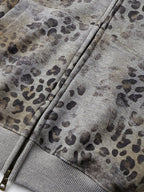 Sudadera con Capucha de Leopardo Vintage y Efecto Lavado de 400 G/M²