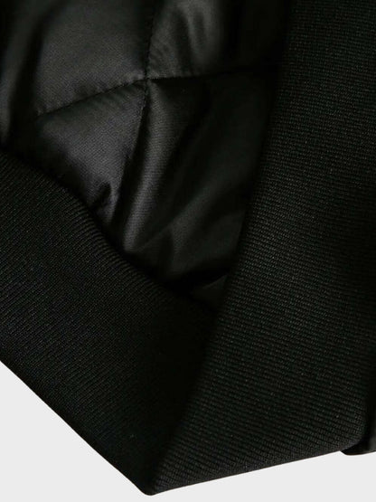 DCRB Corte boxy Abrigo acolchado con capucha de pelo