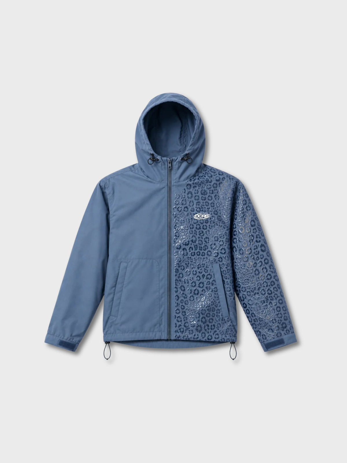 DCRB Negro con estampado de guepardo reactivo al agua Chaqueta impermeable