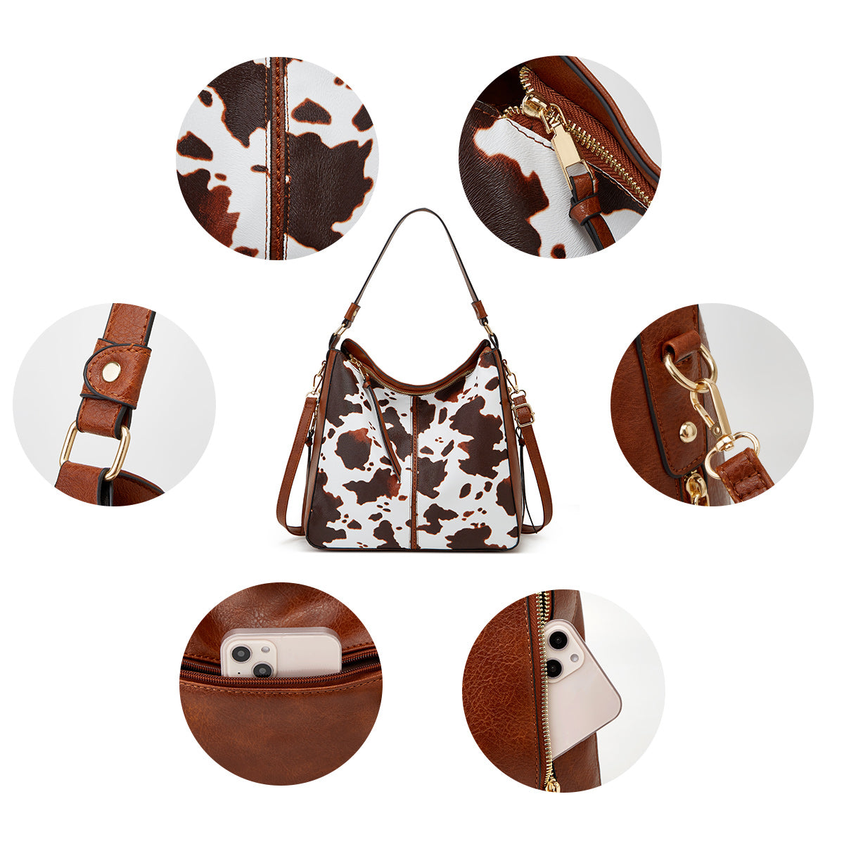Conjunto de Tres Bolsos Hobo Estampados