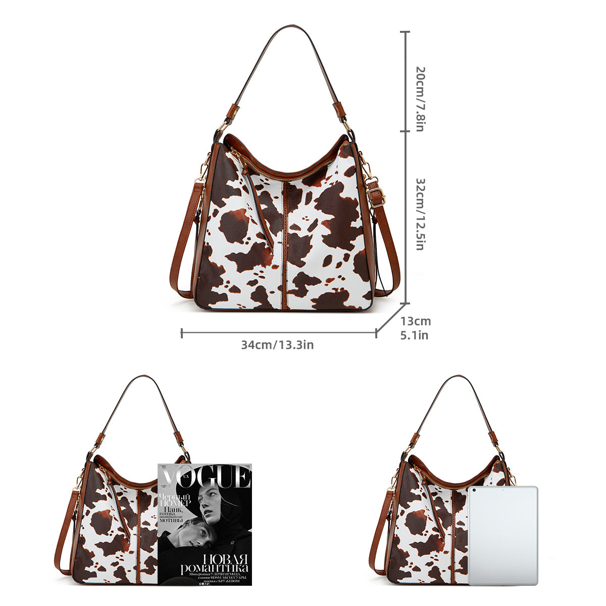 Bolso Hobo Estampado con Monedero