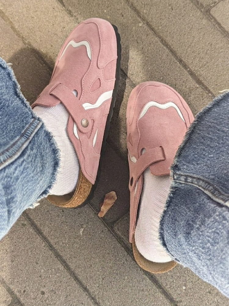 Zuecos Ondulados Rosa Empolvado
