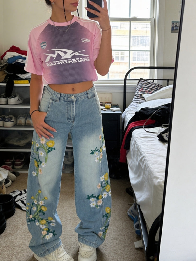 DCRB Baggy Washed Flower Vaqueros