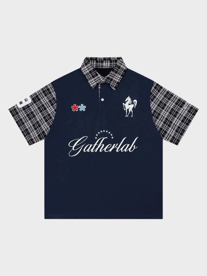 DCRB Plaid Sleeve Polo Shirt