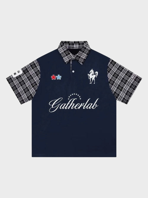 DCRB Plaid Sleeve Polo Shirt
