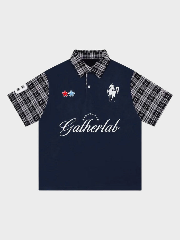 DCRB Plaid Sleeve Polo Shirt