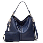 Bolso Hobo de Cuero de Lujo Antirrobo + Monedero GRATIS