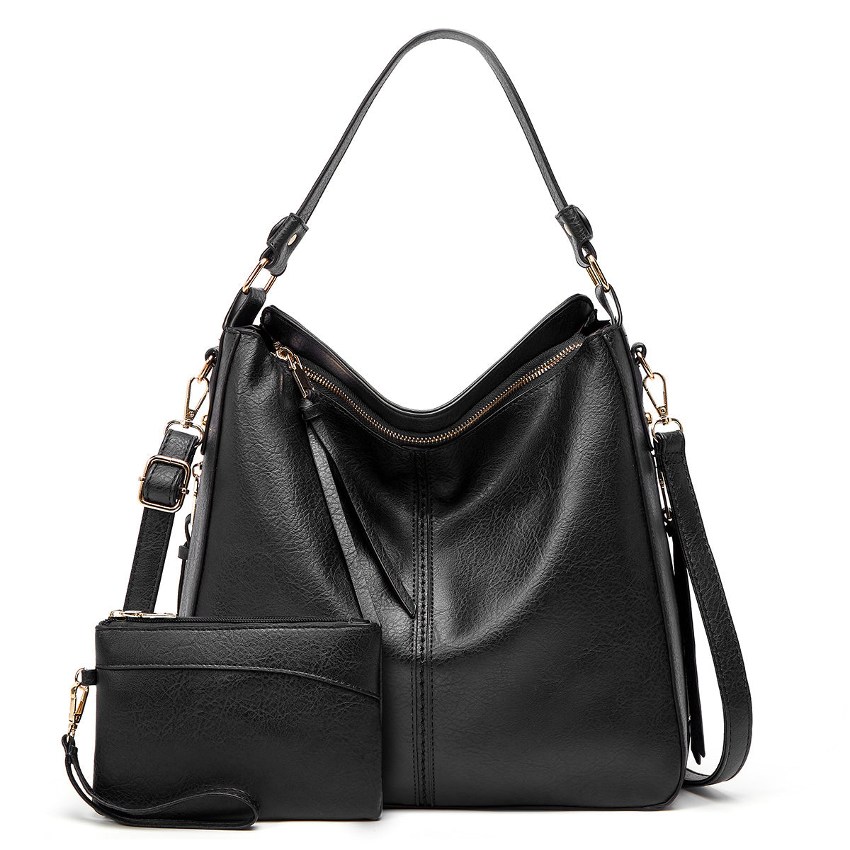 Bolso Hobo de Cuero de Lujo Antirrobo + Monedero GRATIS