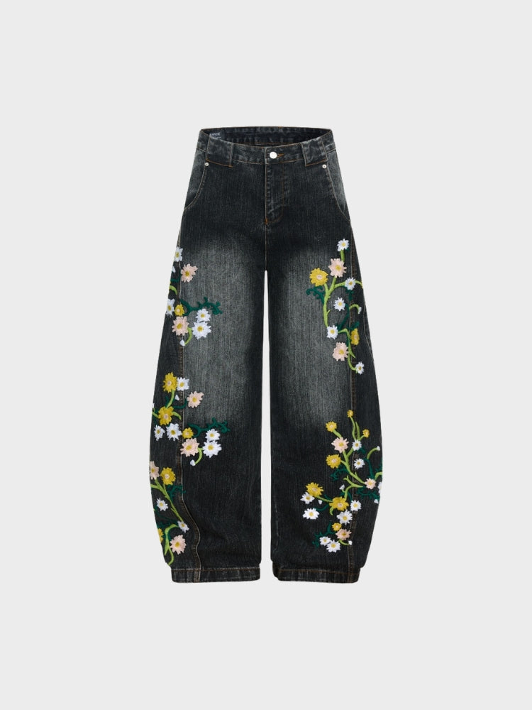 DCRB Baggy Washed Flower Vaqueros