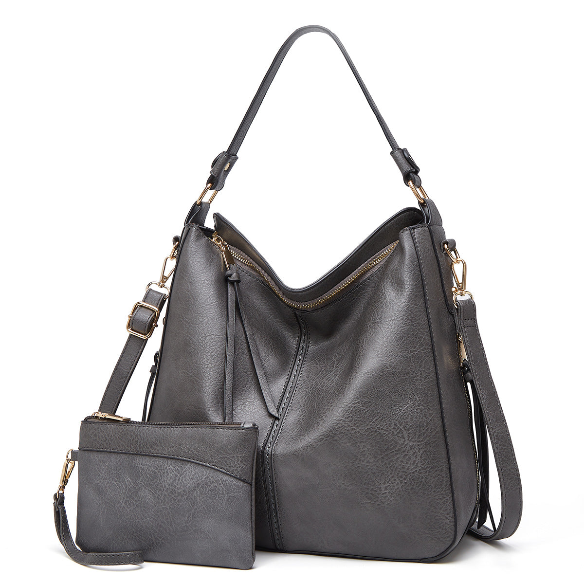Bolso Hobo de Cuero de Lujo Antirrobo + Monedero GRATIS