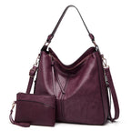 Bolso Hobo de Cuero de Lujo Antirrobo + Monedero GRATIS