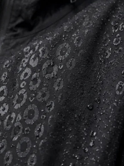 DCRB Negro con estampado de guepardo reactivo al agua Chaqueta impermeable