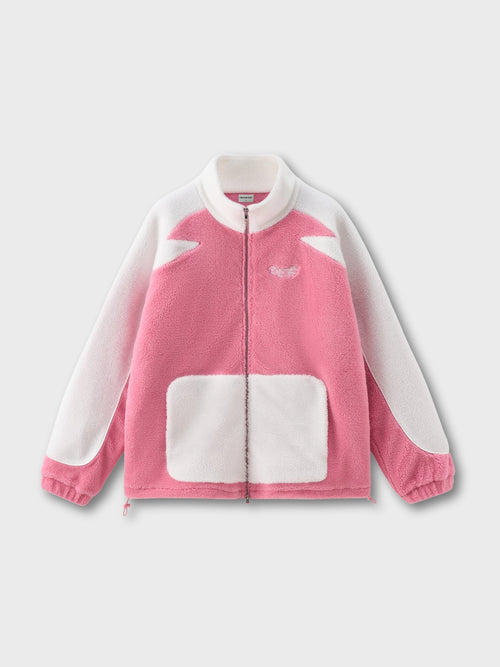 DCRB Bicolor Sherpa Chaqueta polar Rosa
