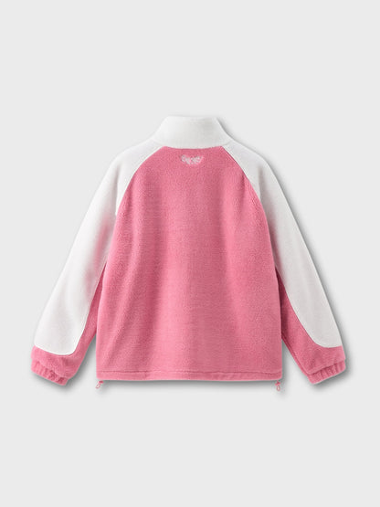 DCRB Bicolor Sherpa Chaqueta polar Rosa