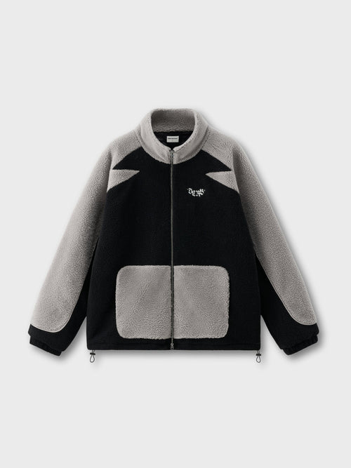 DCRB Bicolor Sherpa Chaqueta polar Negro