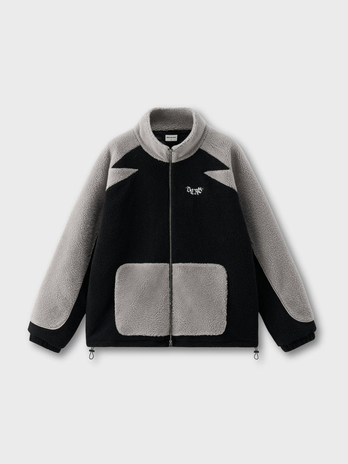 DCRB Bicolor Sherpa Chaqueta polar Negro