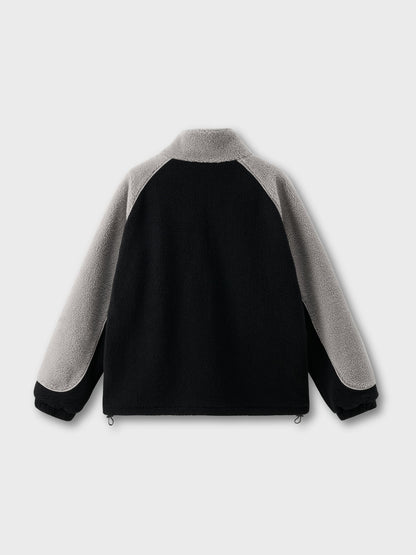DCRB Bicolor Sherpa Chaqueta polar Negro