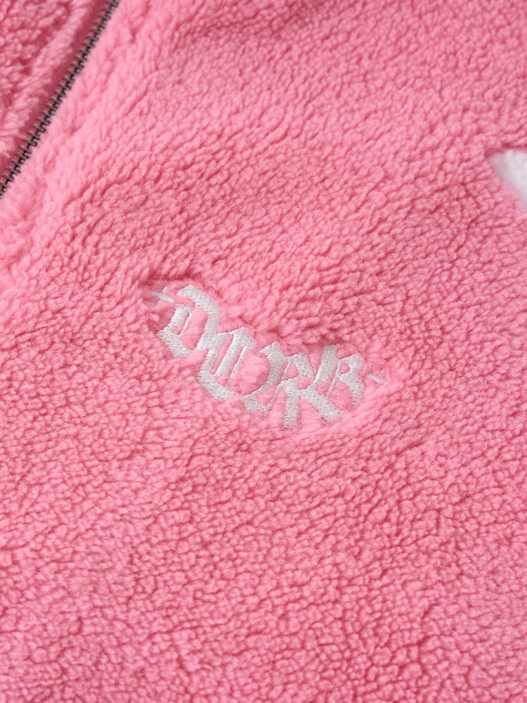 DCRB Bicolor Sherpa Chaqueta polar Rosa