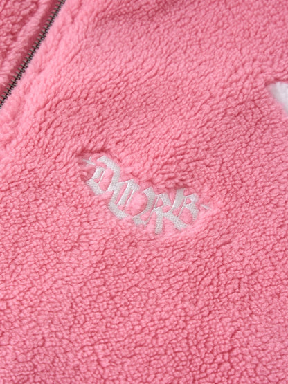 DCRB Bicolor Sherpa Chaqueta polar Rosa