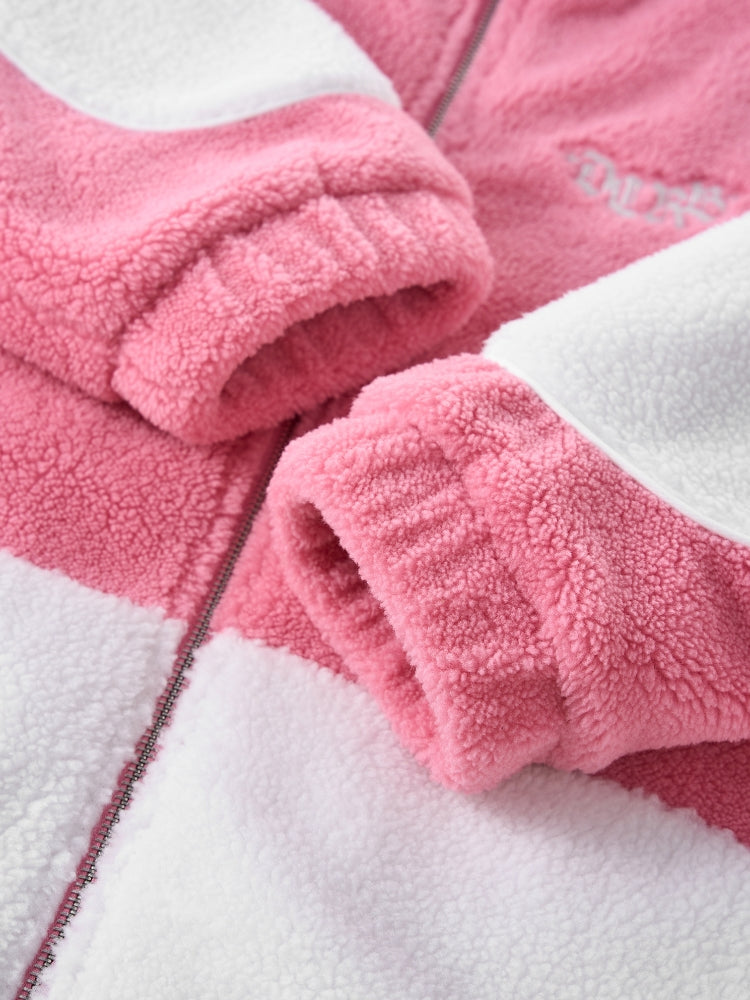 DCRB Bicolor Sherpa Chaqueta polar Rosa