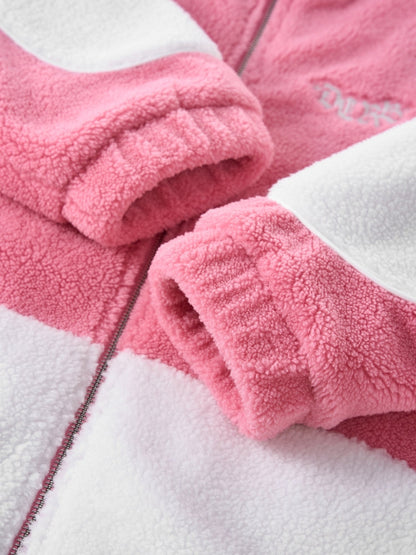 DCRB Bicolor Sherpa Chaqueta polar Rosa