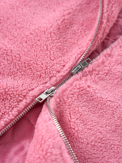 DCRB Bicolor Sherpa Chaqueta polar Rosa