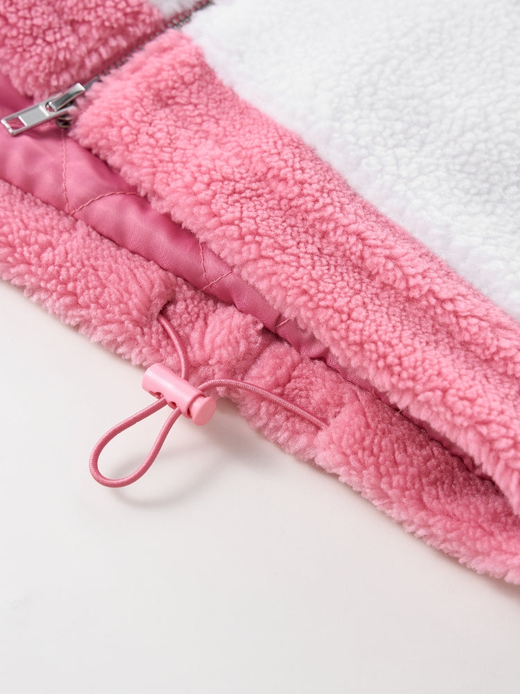 DCRB Bicolor Sherpa Chaqueta polar Rosa