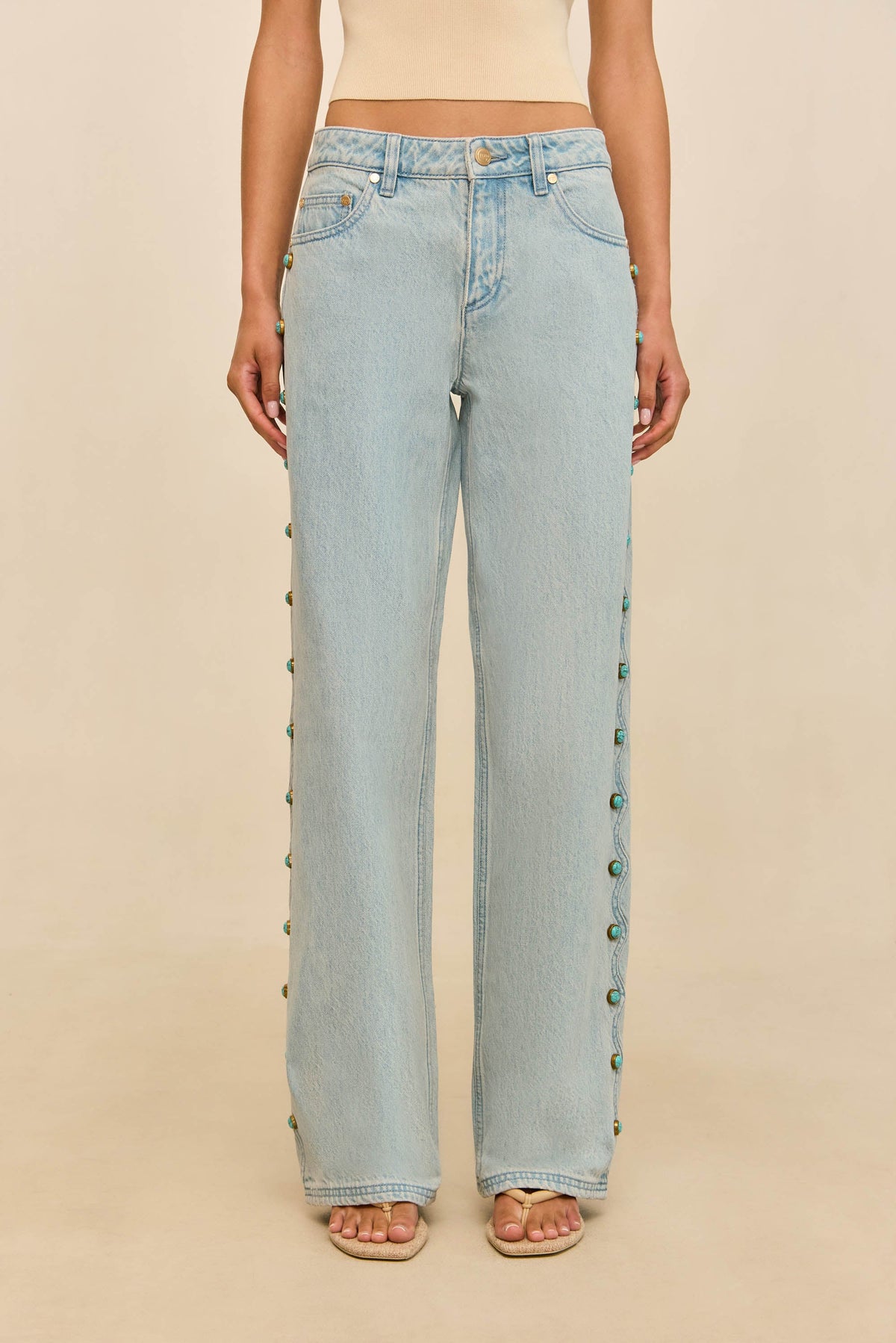 Vaqueros Elphie — Lavado vintage cálido