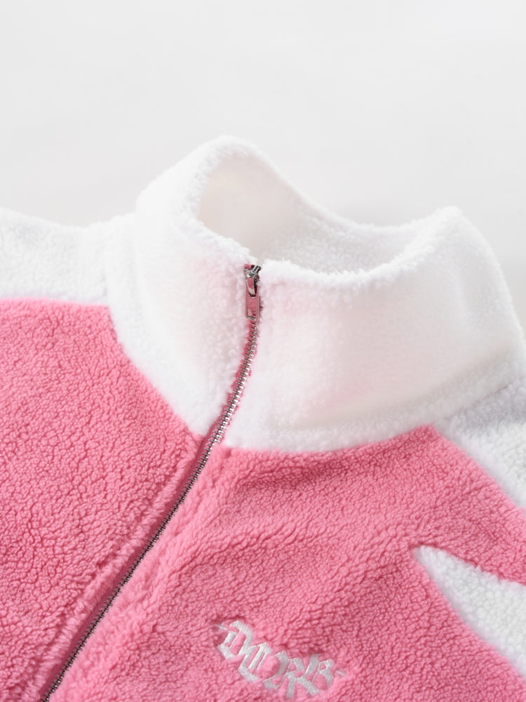 DCRB Bicolor Sherpa Chaqueta polar Rosa