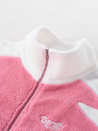 DCRB Bicolor Sherpa Chaqueta polar Rosa