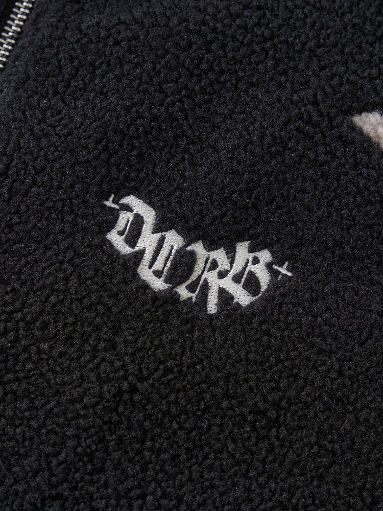 DCRB Bicolor Sherpa Chaqueta polar Negro