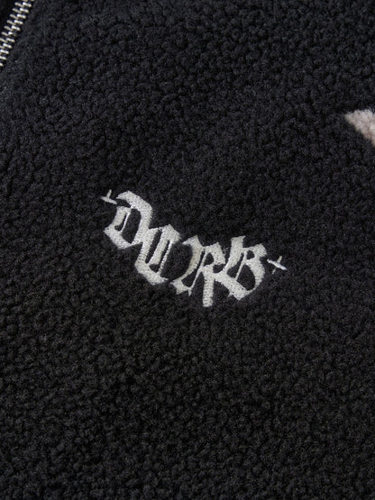DCRB Bicolor Sherpa Chaqueta polar Negro