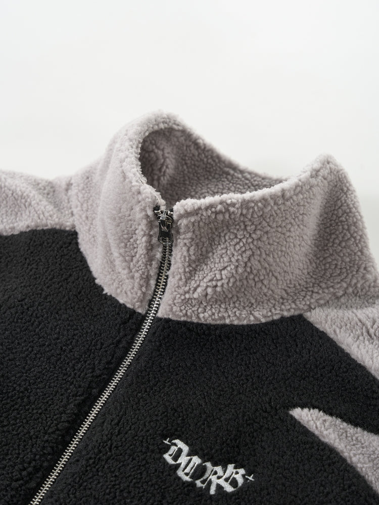 DCRB Bicolor Sherpa Chaqueta polar Negro