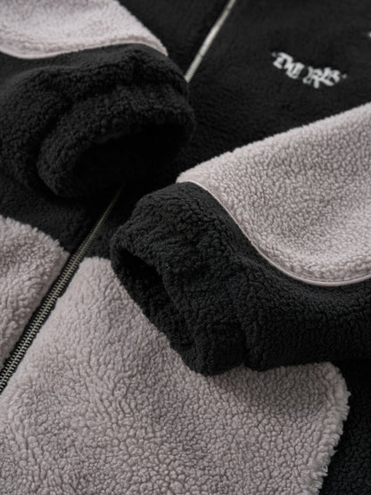 DCRB Bicolor Sherpa Chaqueta polar Negro