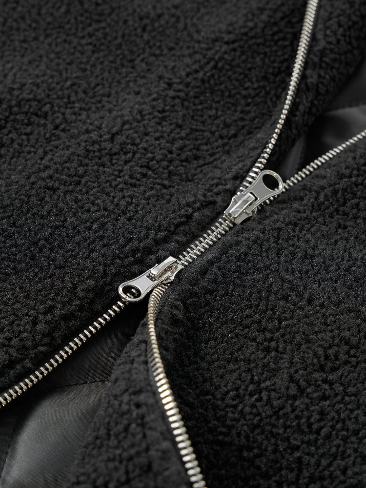 DCRB Bicolor Sherpa Chaqueta polar Negro