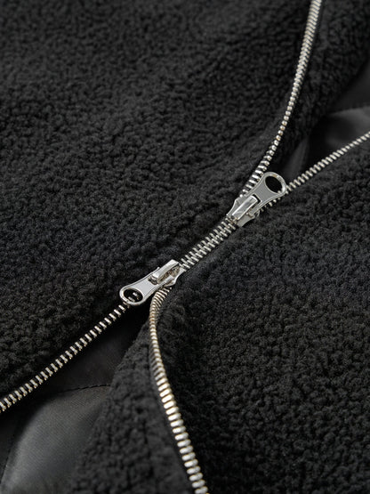 DCRB Bicolor Sherpa Chaqueta polar Negro