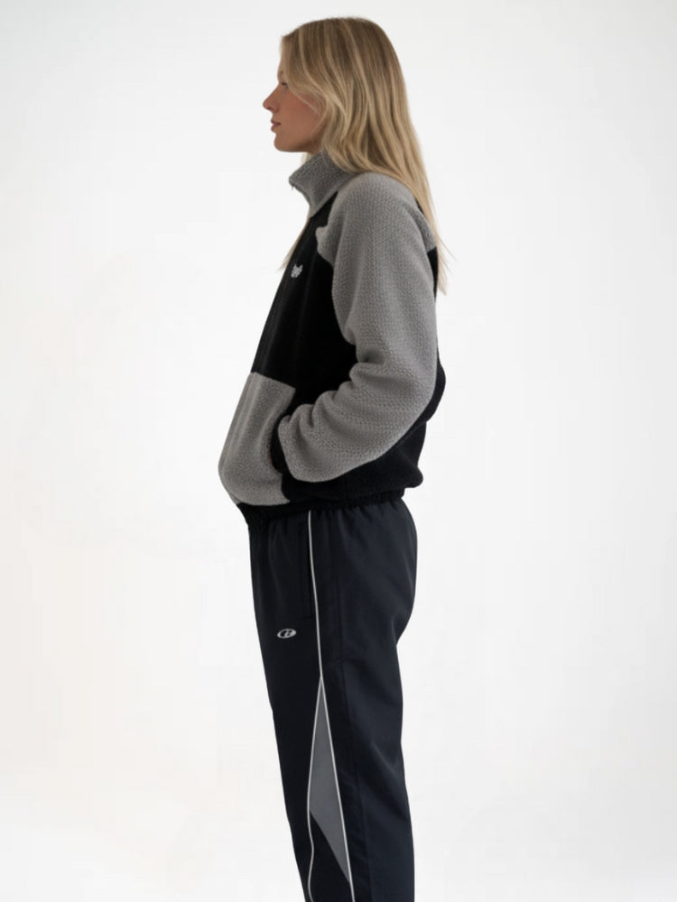 DCRB Bicolor Sherpa Chaqueta polar Negro