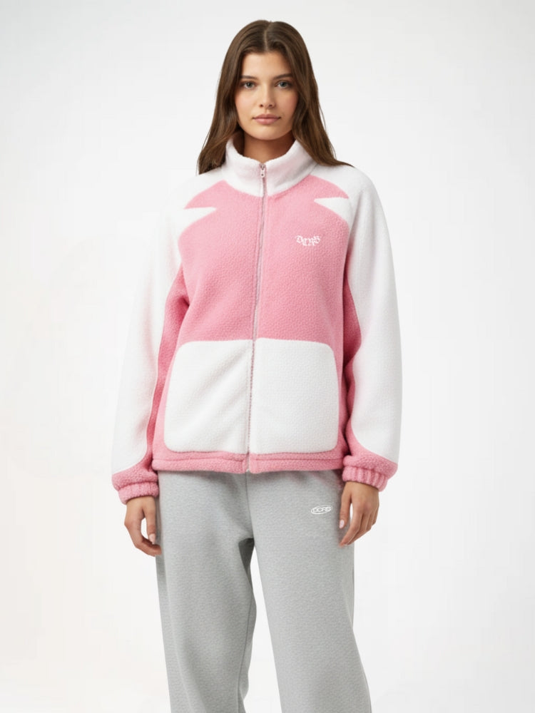 DCRB Bicolor Sherpa Chaqueta polar Rosa