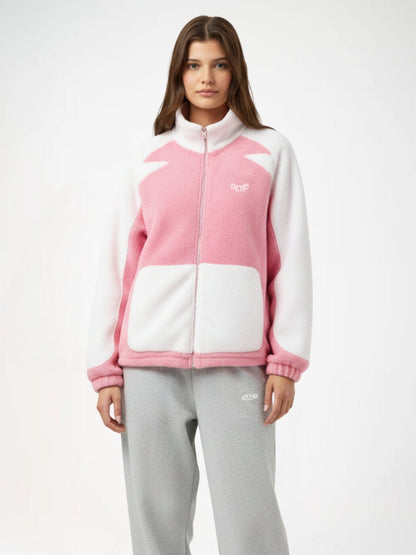 DCRB Bicolor Sherpa Chaqueta polar Rosa