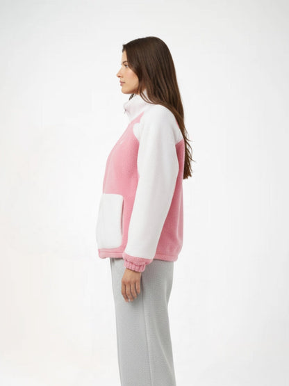 DCRB Bicolor Sherpa Chaqueta polar Rosa