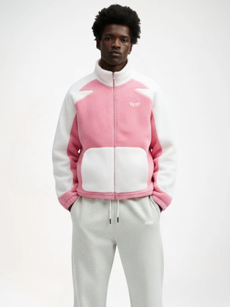DCRB Bicolor Sherpa Chaqueta polar Rosa
