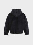 Sudadera Vaquera con Capucha, Efecto Lavado y Cierre de Alamares