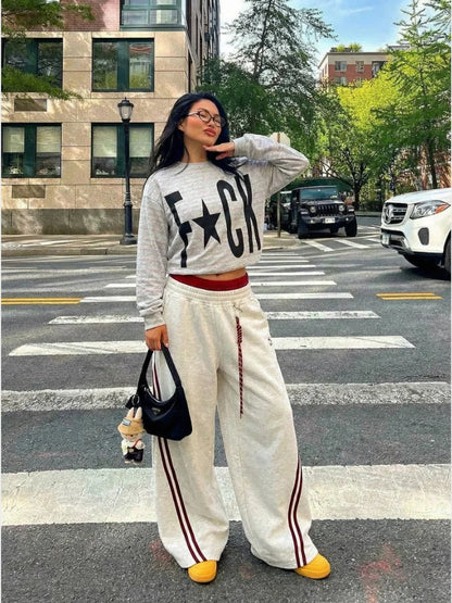 DCRB a rayas en contraste Joggers de corte barrel