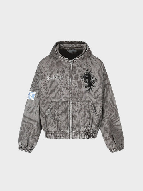 DCRB Ash Leopard Chaqueta con cremallera