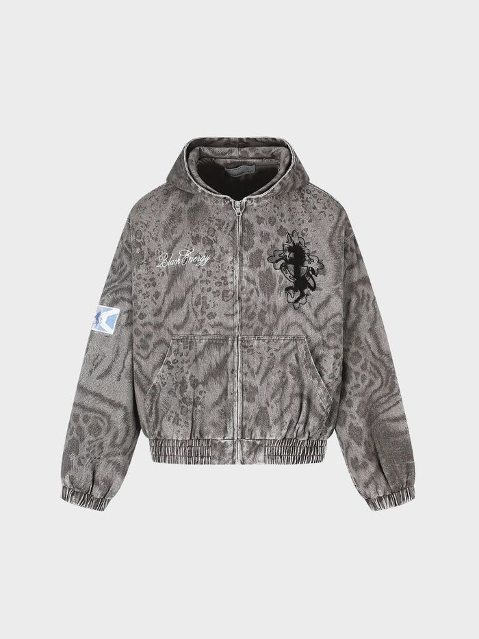 DCRB Ash Leopard Chaqueta con cremallera