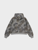Sudadera con Capucha de Leopardo Vintage y Efecto Lavado de 400 G/M²