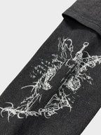 Camiseta de Manga Larga Devil con Efecto Lavado