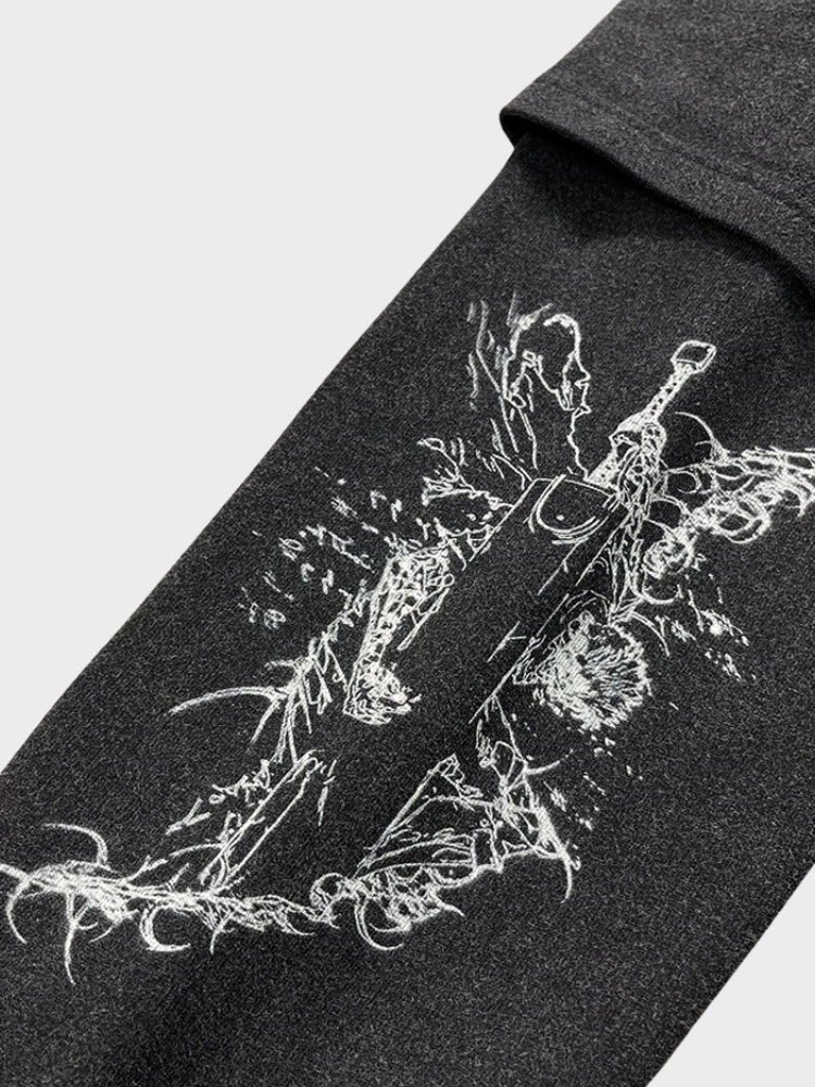 Camiseta de Manga Larga Devil con Efecto Lavado