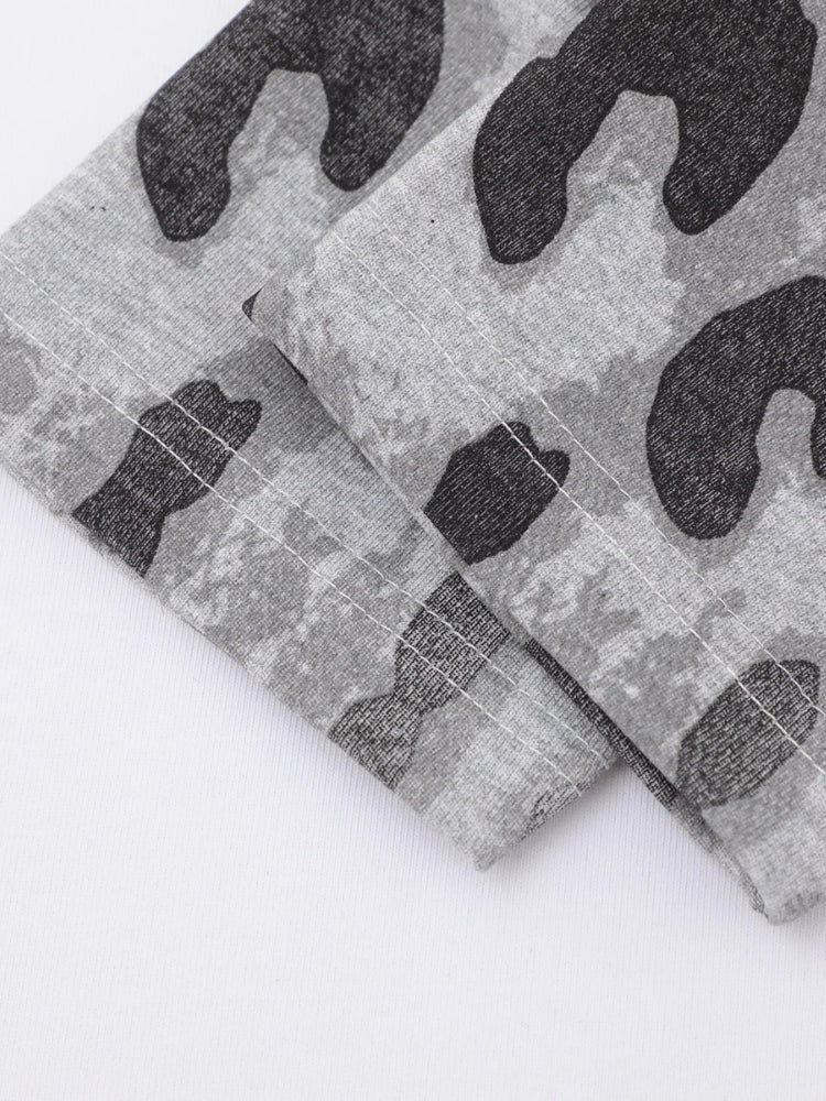 Camiseta de Manga Larga Raglán con Estampado de Leopardo