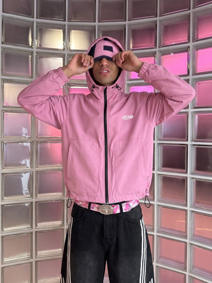 DCRB Negro con estampado de guepardo reactivo al agua Chaqueta impermeable